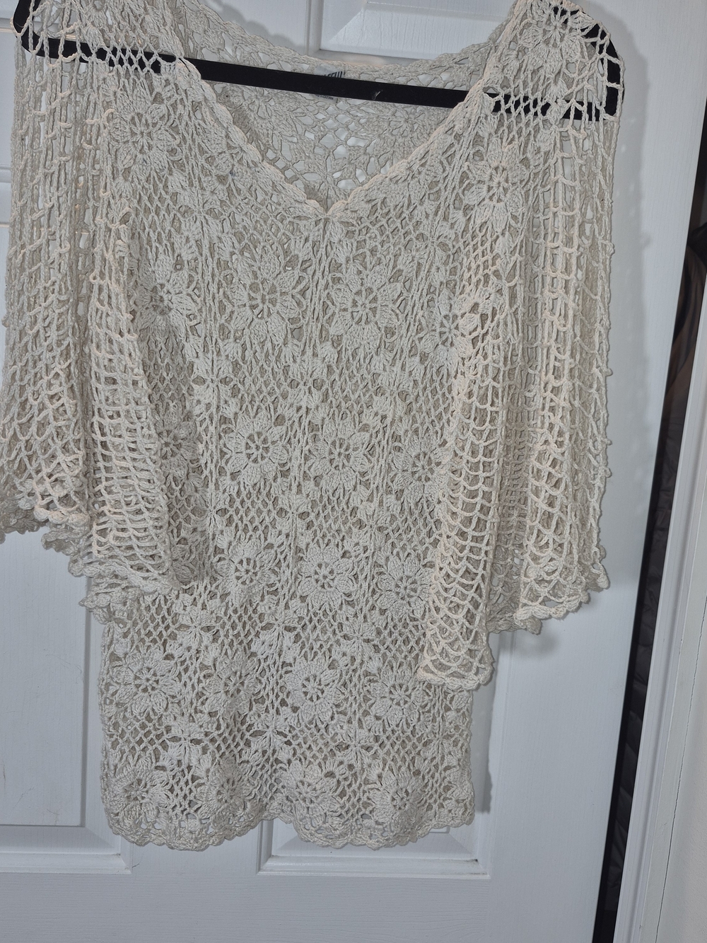 Crochet Lace Cream Women's Top